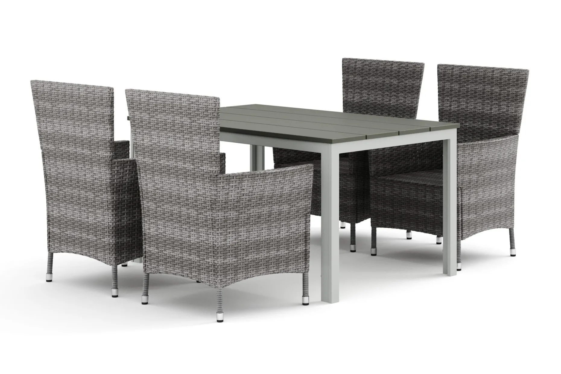 Tunis utomhus matgrupp 140x90 cm med 4 Thor utefåtöljer