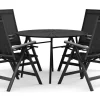 Tunis utomhus rund matgrupp 120 cm med 4 Monaco Light positionsstolar