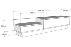 Tv-bänk 160 cm 2 Skåp