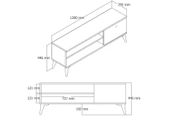 Tv-bänk & mediabänk Reyne Tv-bänk 120 cm Vit