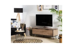 TV-bänk Halston Ljus trä, svart