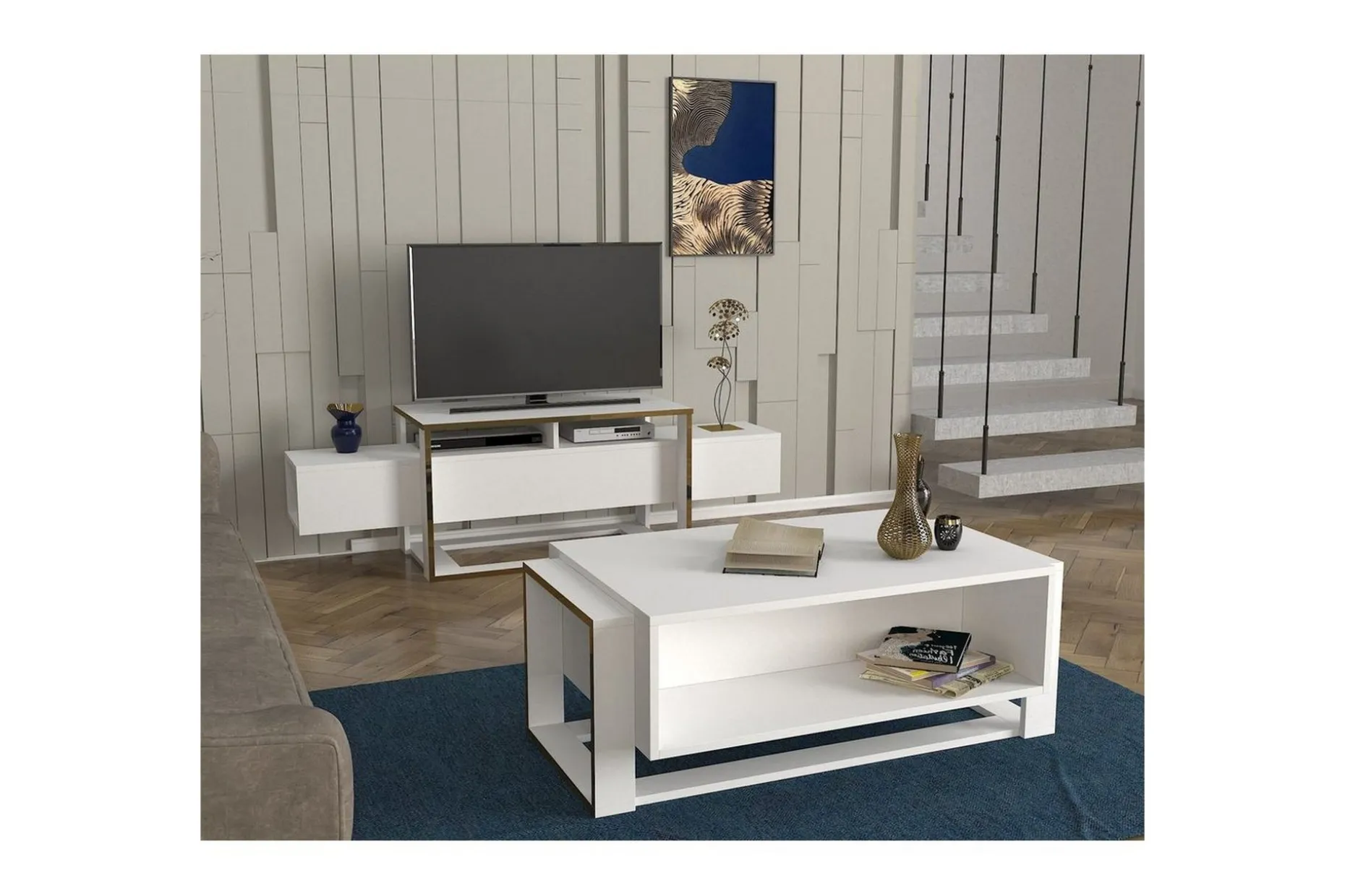 TV-bänk Herb Vit / Rany