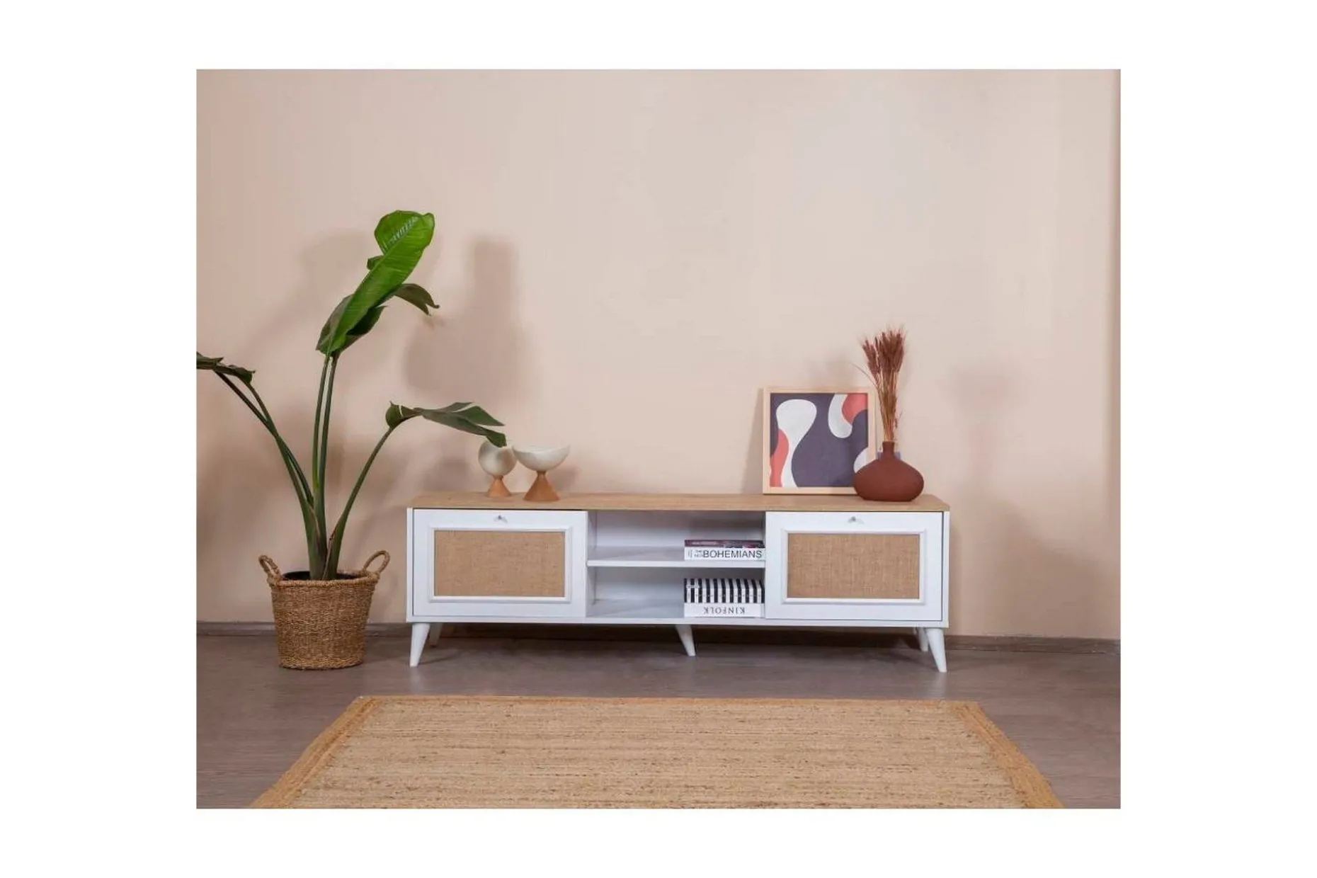 TV-bänk Jatinder Vit / Ek