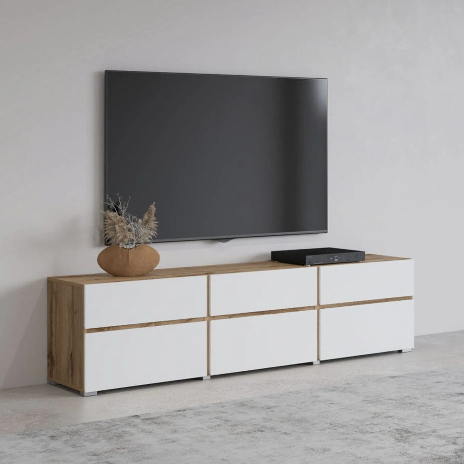 Tv-bänk Kors 3 luckor med 3 lådor