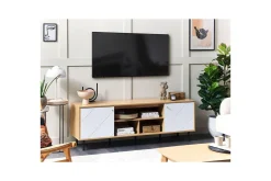 TV-bänk Palmer Ljus trä, vit