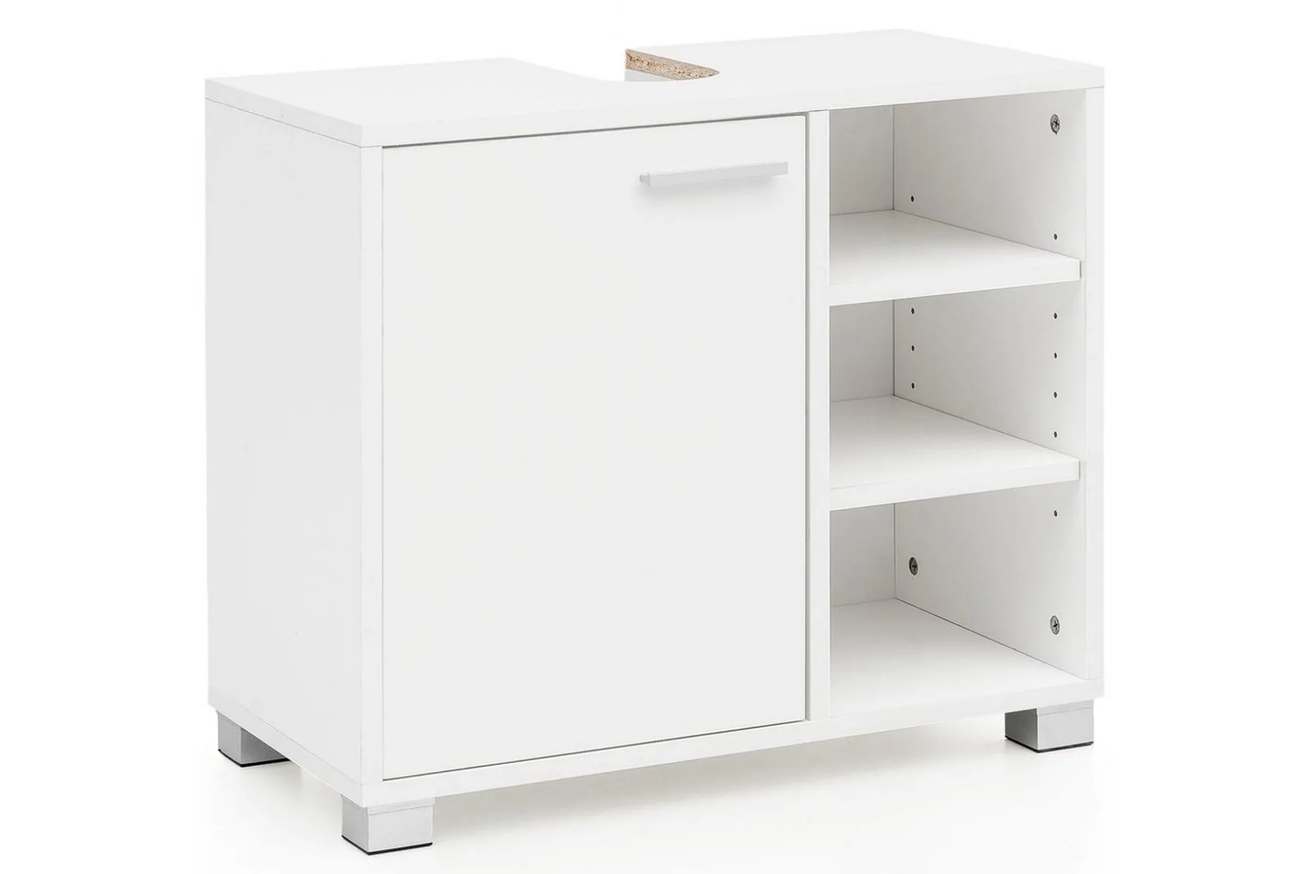 Tvättställsskåp Wohnling Folierad spånskiva 1 dörr 3 förvaringshyllor modern