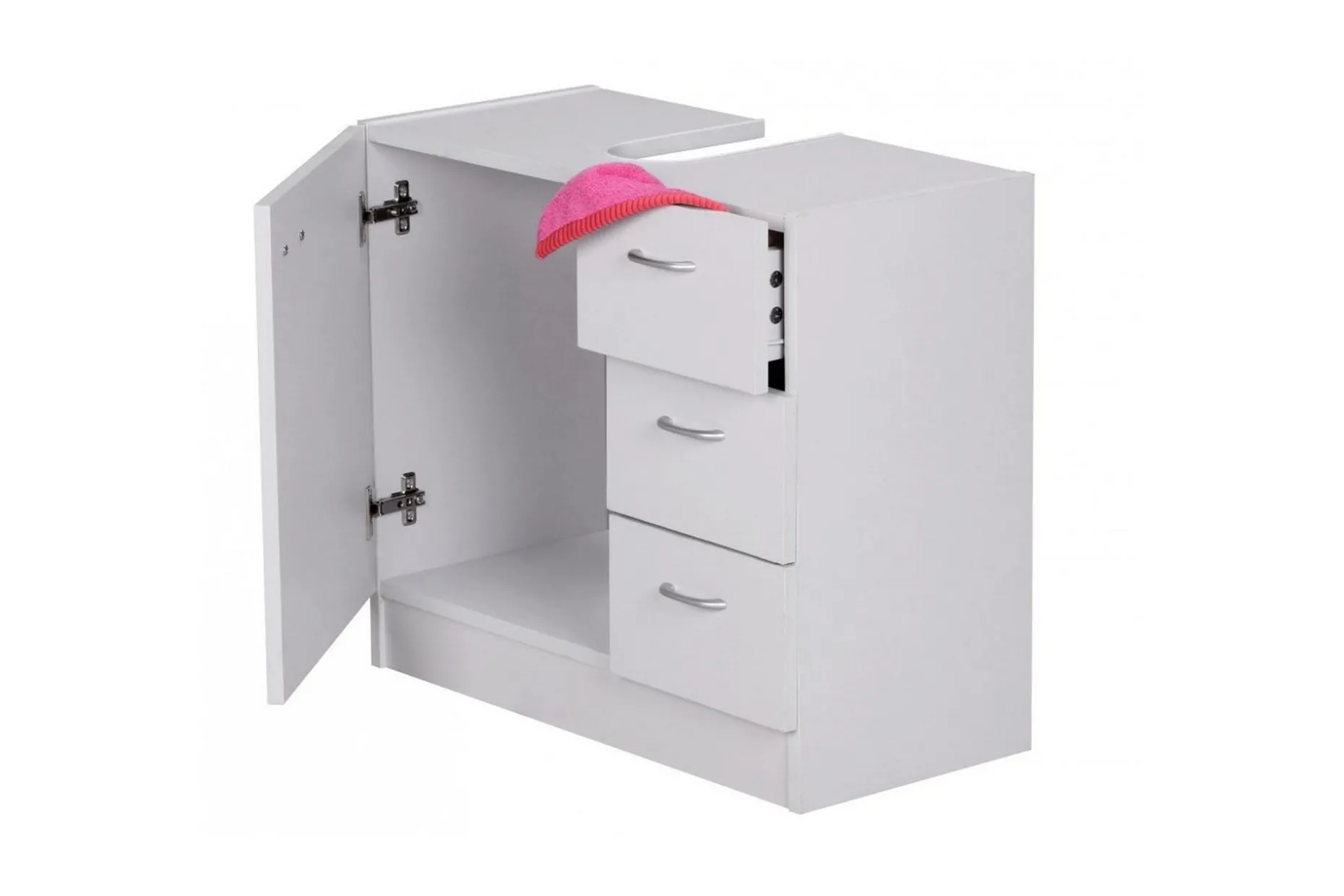 Tvättställsskåp Wohnling Folierad spånskiva 1 dörr 3 lådor modern