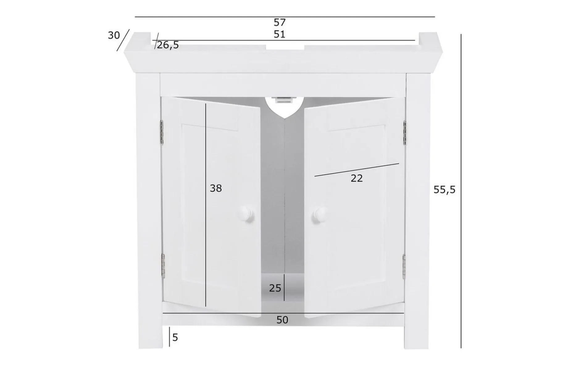 Tvättställsskåp Wohnling King Lackad MDF 2 Dörrar Modern