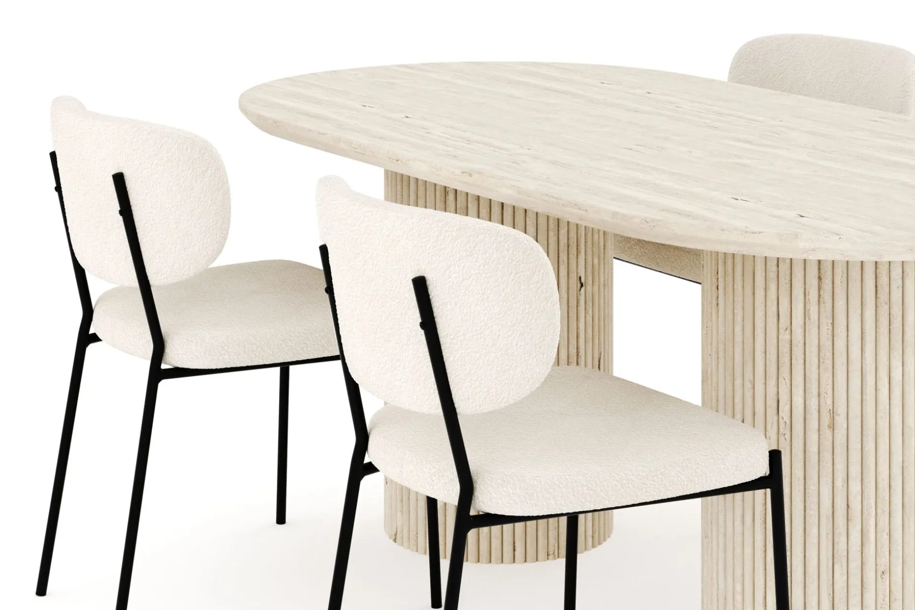 Uppveda Matgrupp 180 cm Oval med 4 Gemmiano Matstolar