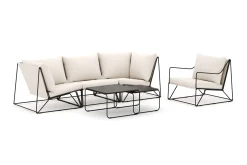 Usteryd utomhus rak 4-sits soffa med fåtölj