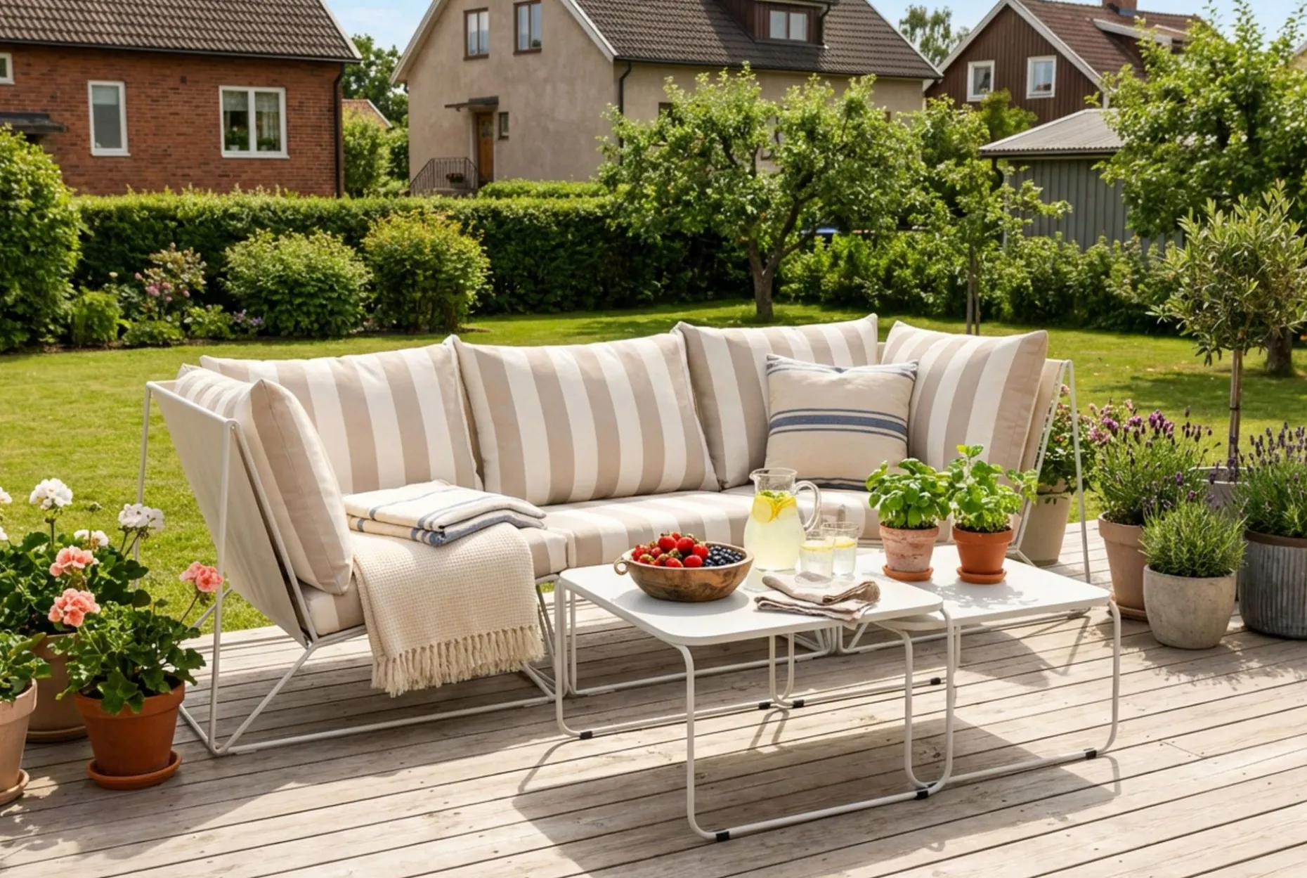 Usteryd utomhus rak 3-sits soffa