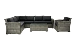 Utefåtölj Geneva Med Kuddar 78x75x78 cm Grå