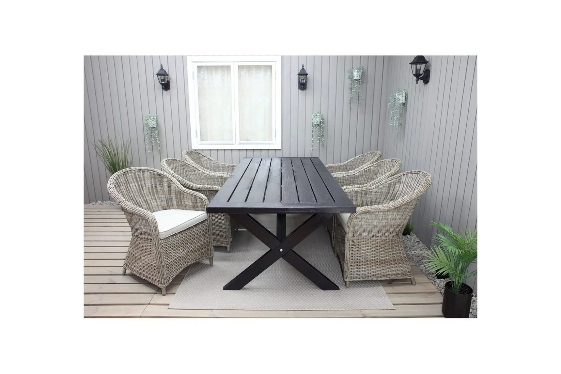 Utomhusbord Oxford 220 Svart