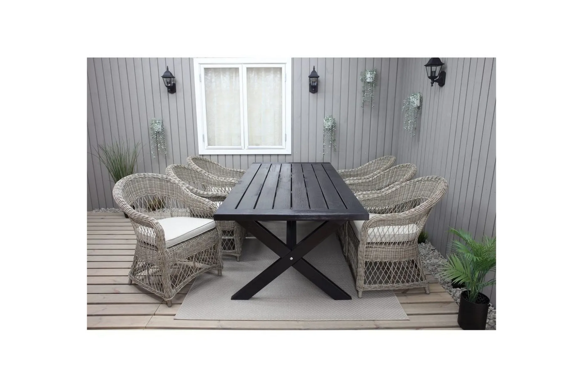 Utomhusbord Oxford 220 Svart