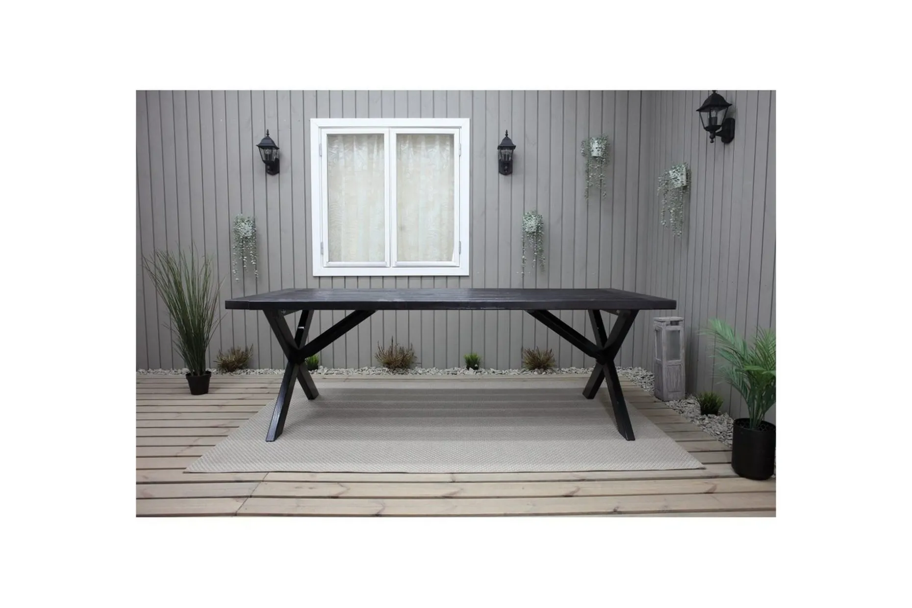 Utomhusbord Oxford 220 Svart