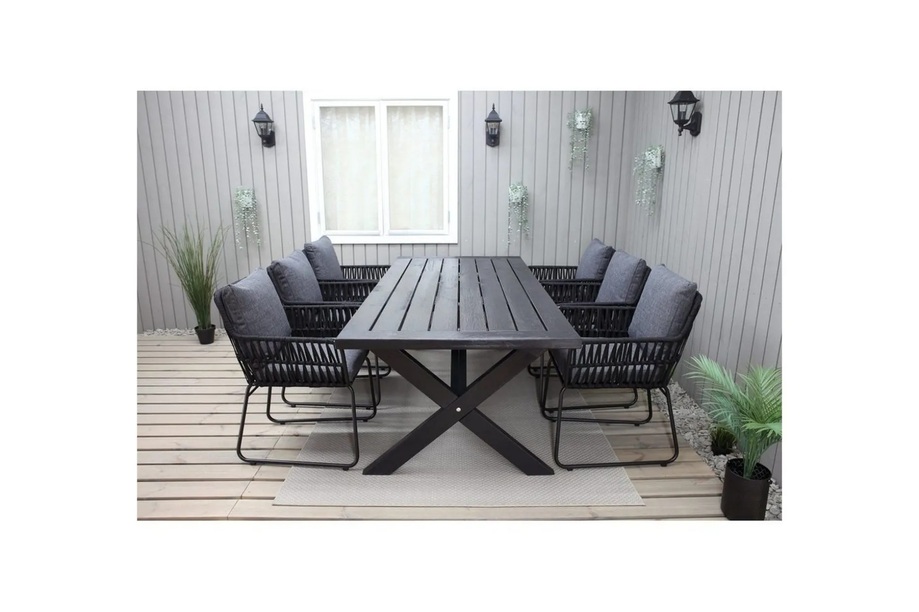 Utomhusbord Oxford 220 Svart
