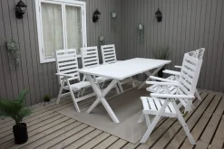 Utomhusbord Scottsdale rektangulär Vit 190 cm
