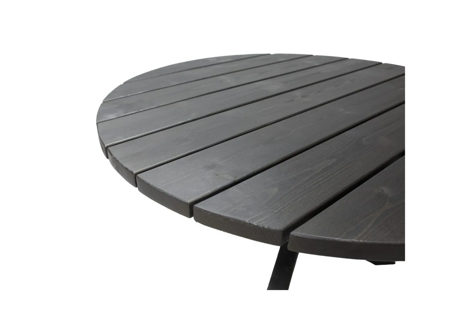 Utomhusmöbelgrupp Ø 112 cm bord & 4 Merida naturell stolar Svart