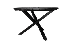 Utomhusmöbelgrupp Ø 112 cm bord & 4 Merida naturell stolar Svart