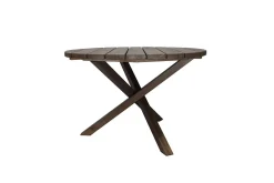 Utomhusmöbelgrupp Ø 112 cm bord & 4 Belize grå stolar Brun