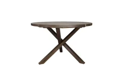 Utomhusmöbelgrupp Ø 112 cm bord & 4 Belize grå stolar Brun