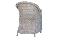 Utomhusmöbelgrupp Ø 112 cm bord & 4 Belize grå stolar Brun