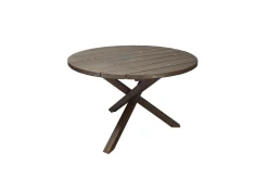 Utomhusmöbelgrupp Ø 112 cm bord & 4 Belize naturell stolar Brun