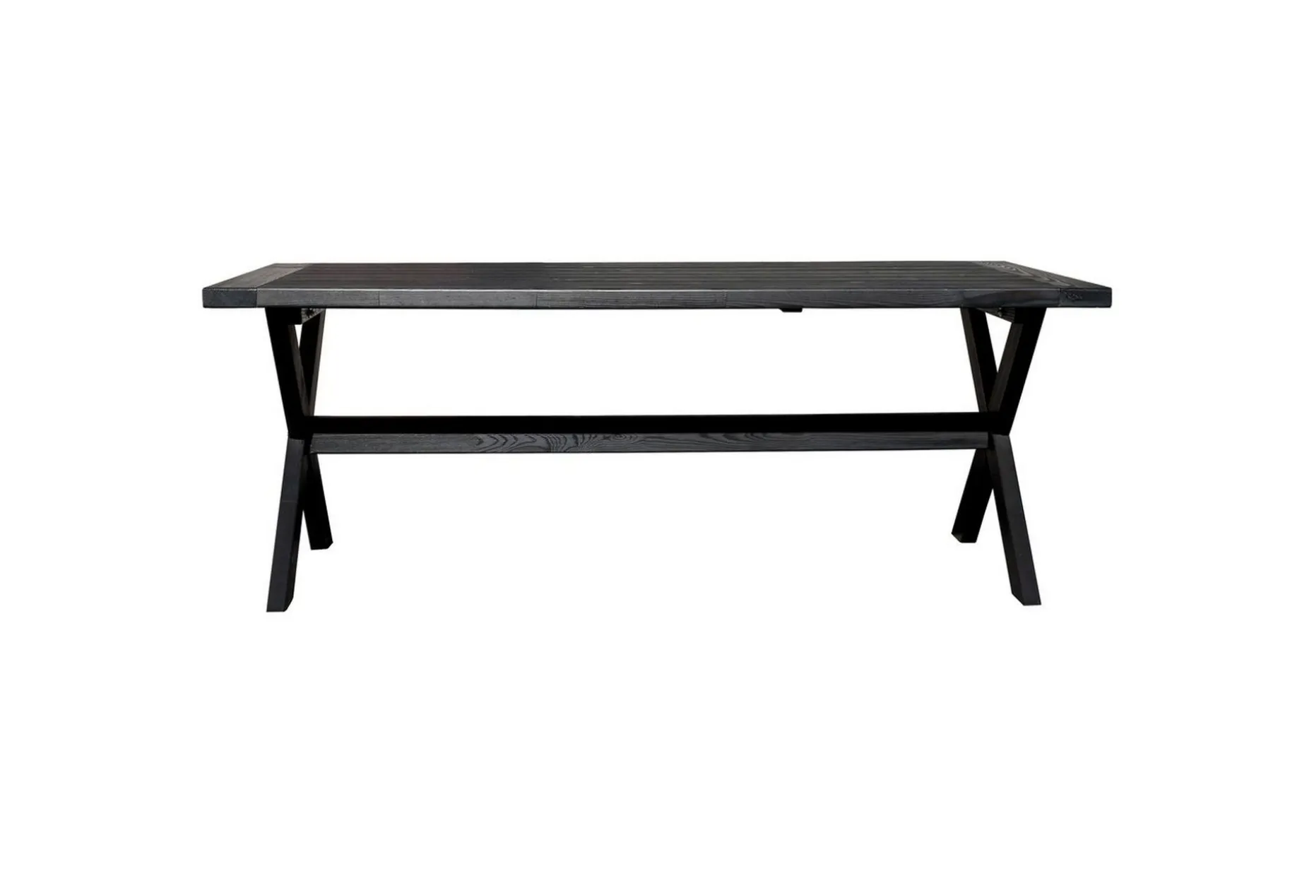 Utomhusmöbelgrupp 220 cm Bord & 6 Levanto grå stolar Svart