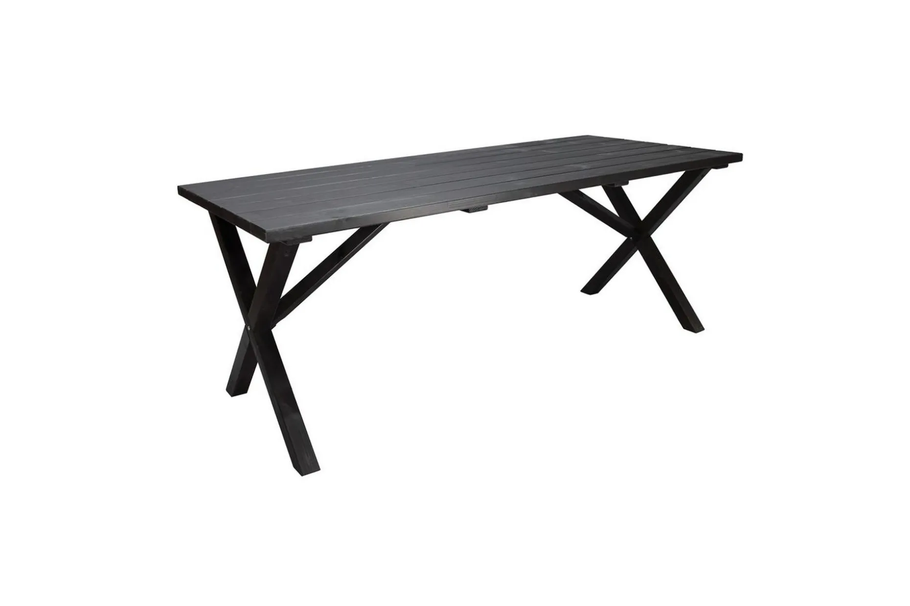 Utomhusmöbelgrupp 190 cm Bord & 6 Levanto grå stolar Svart