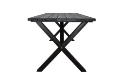 Utomhusmöbelgrupp 190 cm Bord & 6 Levanto grå stolar Svart
