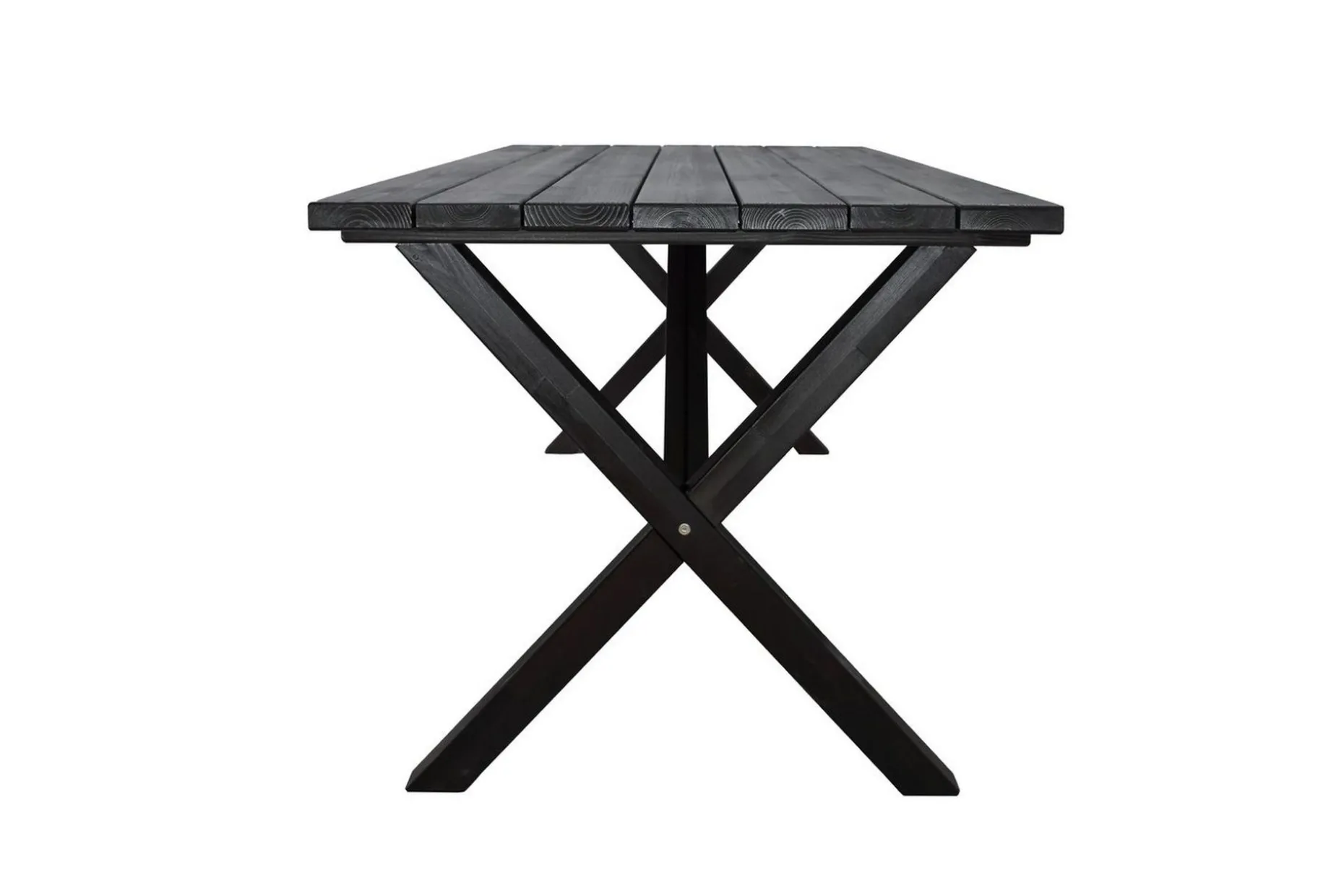 Utomhusmöbelgrupp 190 cm Bord & 6 Levanto grå stolar Svart