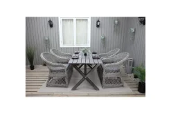 Utomhusmöbelgrupp 150 cm Bord & 4 Merida grå stolar Grå