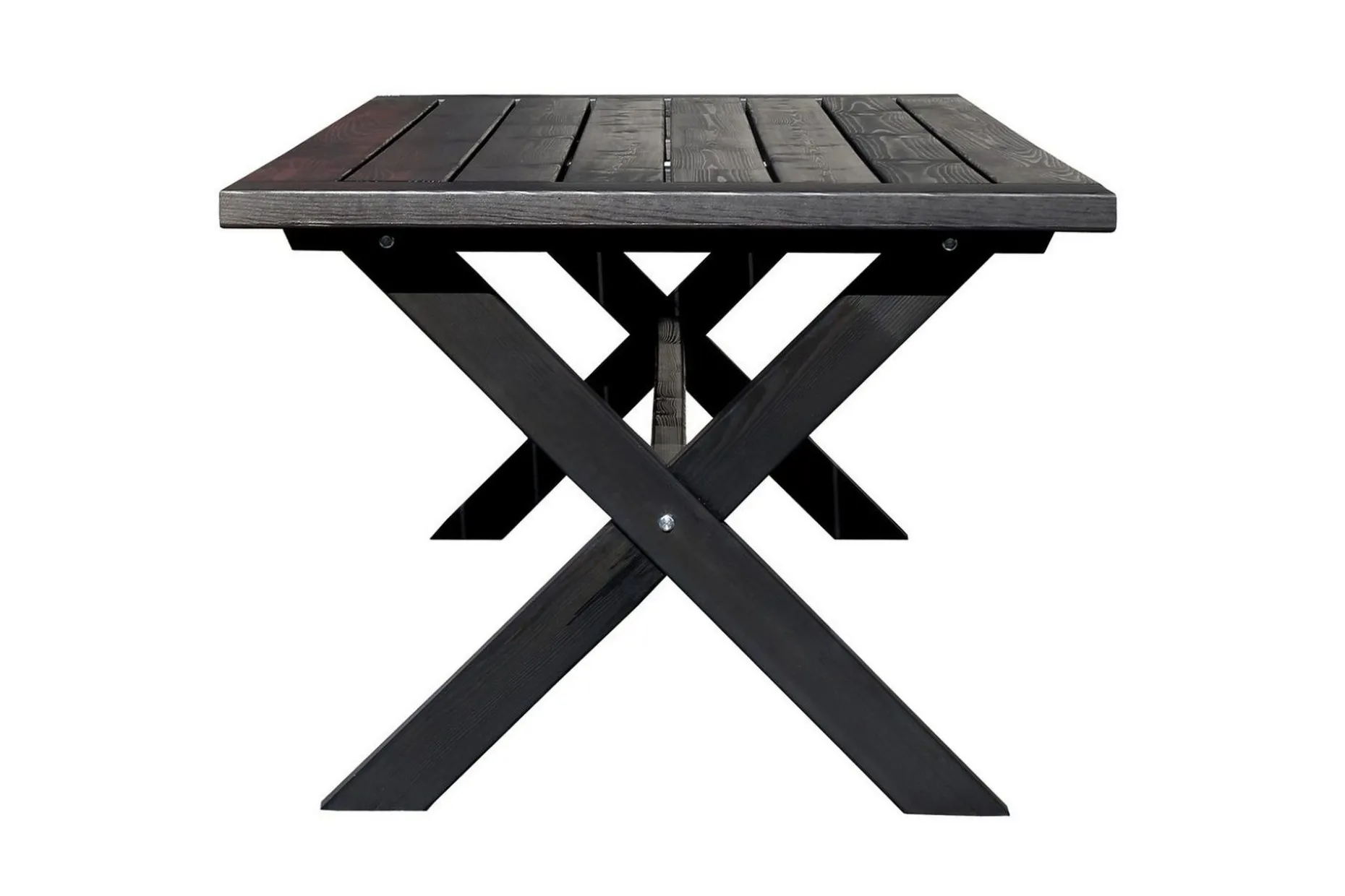 Utomhusmöbelgrupp 220 cm bord & 6 Belize naturell stolar Svart