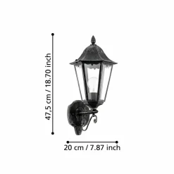 Utvändig vägglampa Navedo Topmonterad