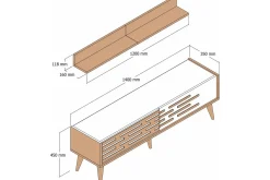 Valensiya Tv-möbelset 140x45 cm