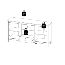 Vallvidera Sideboard med 2 dörrar och 3 lådor 151 cm