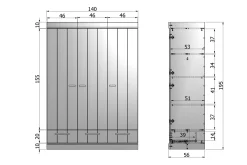 Varius Garderob 140 cm 3 Dörrar 3 Lådor