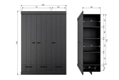 Varius Garderob 140x53 cm 3 Dörrer