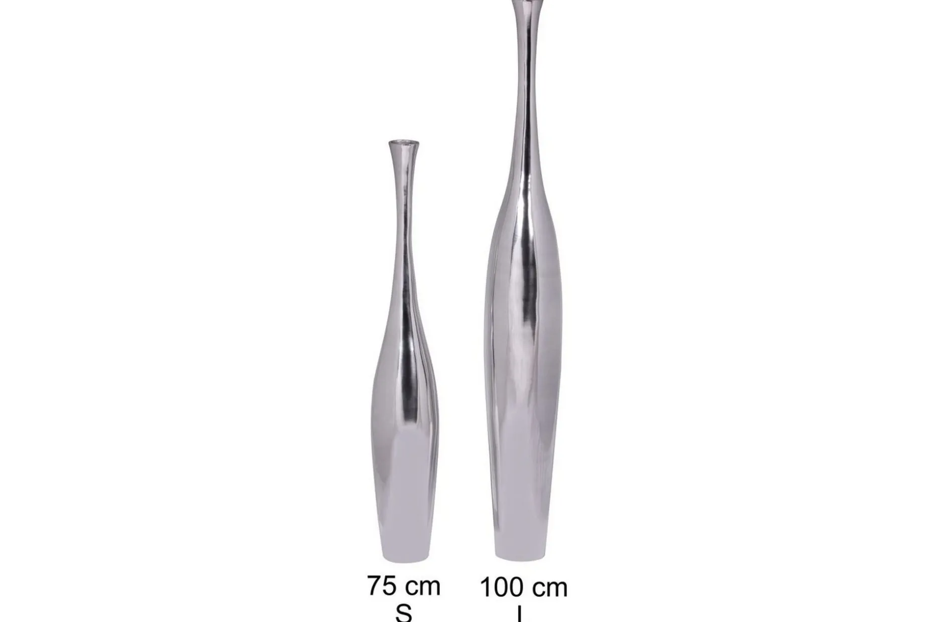 Vas Wohnling polerad aluminiumgjutning, modern stil 75 cm