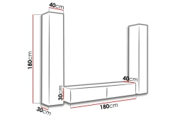 Vasil TV-möbelset 260x40x180 cm