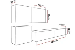 Vasil TV-möbelset 230x40x180 cm