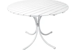 Vaxholm Matgrupp Utomhus Rund 100 cm + 4 Utestolar Vit