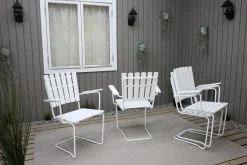 Vaxholm Matgrupp Utomhus Rund 100 cm + 4 Utestolar Vit