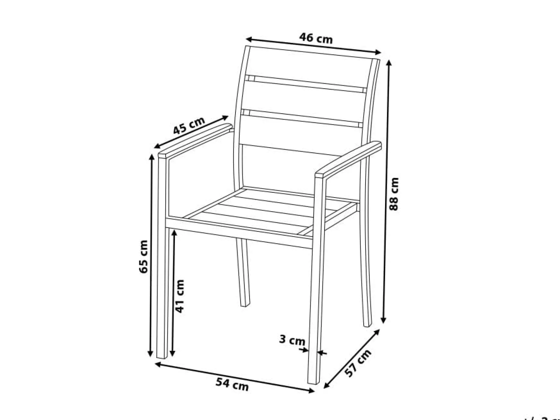 Vernio Trädgårdsstol 6 St 57 cm