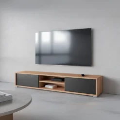 Vägghängd TV-bänk Frida 2 luckor upp
