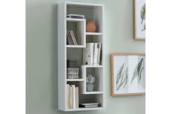 Vägghylla Wohnling melaminbelagd MDF, förvaringshylla, modern stil Vit
