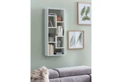 Vägghylla Wohnling melaminbelagd MDF, förvaringshylla, modern stil Vit