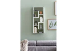 Vägghylla Wohnling melaminbelagd MDF, förvaringshylla, modern stil Vit