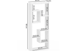 Vägghylla Wohnling melaminbelagd MDF, förvaringshylla, modern stil Vit