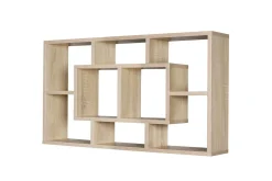 Vägghylla Wohnling PAOLA melaminbelagd MDF, förvaringshylla, väggmonterad, modern stil Sonoma